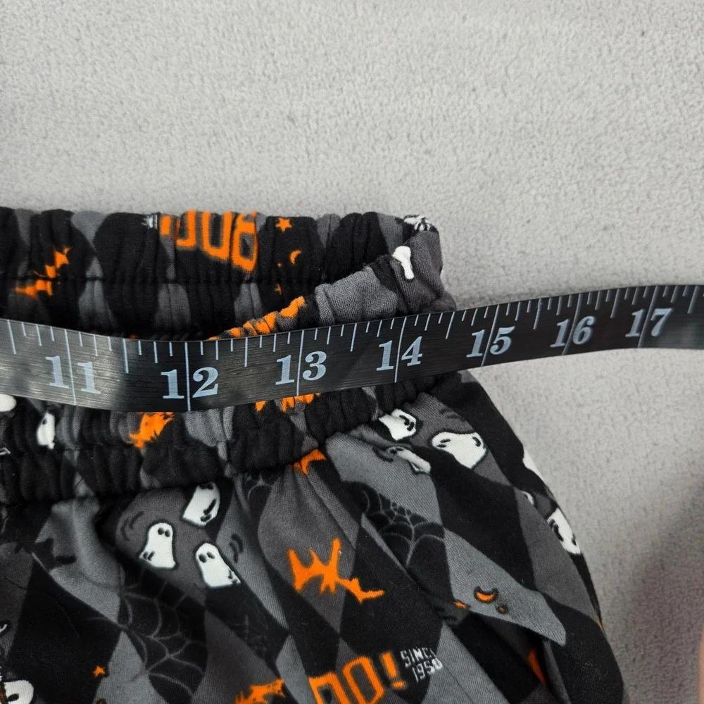 Peanuts Large Halloween Snoopy Argyle Jogger Pajama Pants Black Orange
